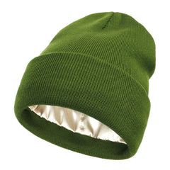 Satin Lined Anti Static Warm Wool Beanie Hat