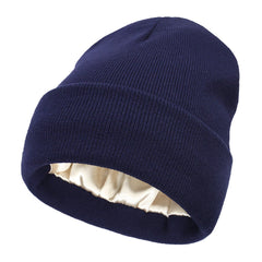 Satin Lined Anti Static Warm Wool Beanie Hat