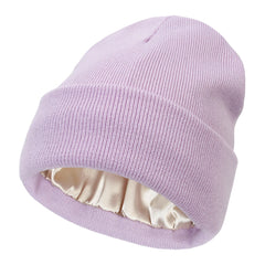 Satin Lined Anti Static Warm Wool Beanie Hat