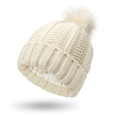 Satin Lined Knit Beanie Hat