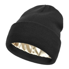 Satin Lined Anti Static Warm Wool Beanie Hat