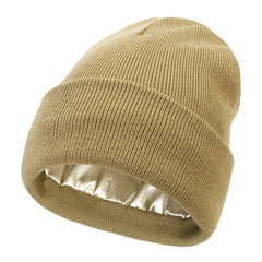 Satin Lined Anti Static Warm Wool Beanie Hat