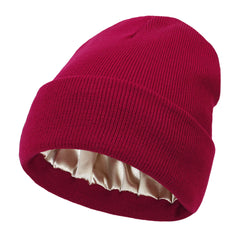 Satin Lined Anti Static Warm Wool Beanie Hat