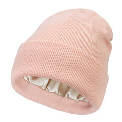 Satin Lined Anti Static Warm Wool Beanie Hat