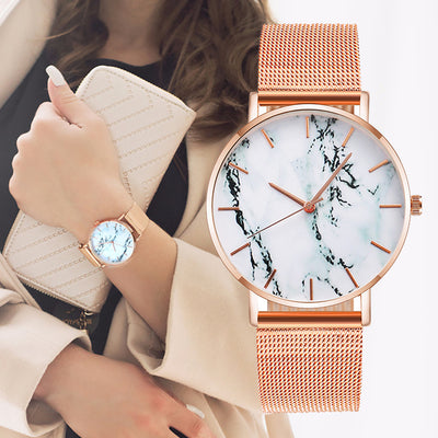 Fashion Rose Gold Mesh Band Watch